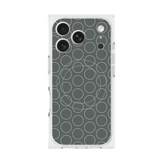 Premium Square Case with MagSafe［ Dot Circle - Gray ］