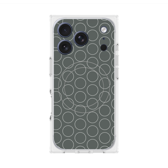Premium Square Case with MagSafe［ Dot Circle - Gray ］