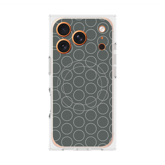 Premium Square Case with MagSafe［ Dot Circle - Gray ］