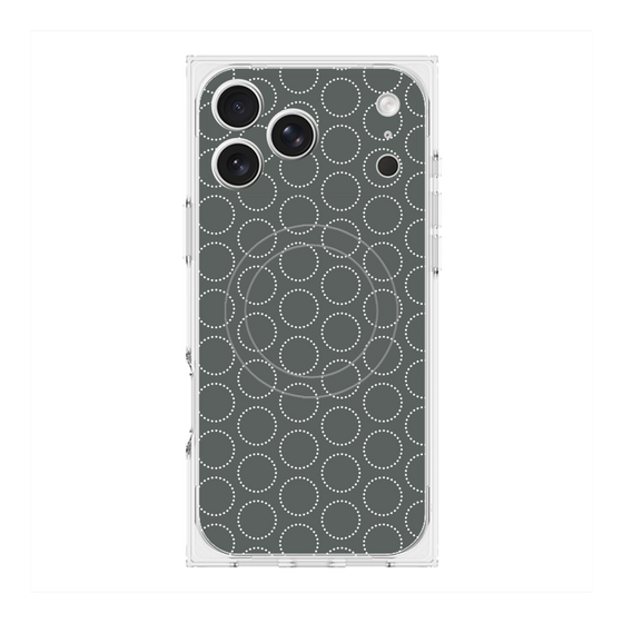 Premium Square Case with MagSafe［ Dot Circle - Gray ］