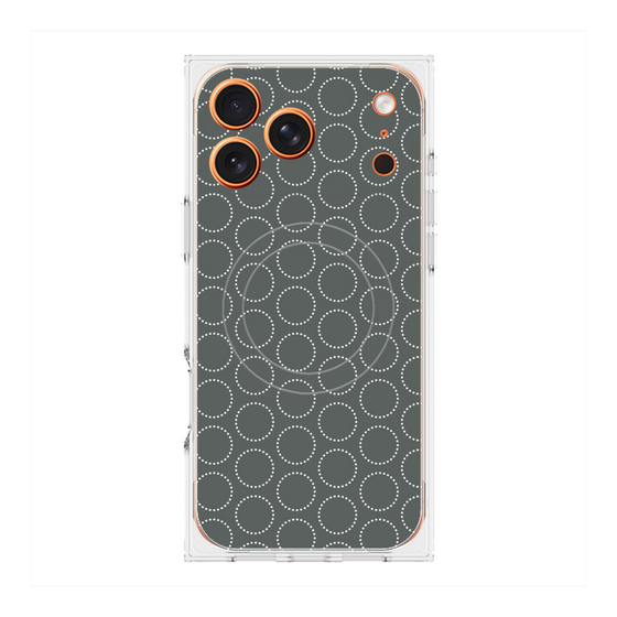 Premium Square Case with MagSafe［ Dot Circle - Gray ］