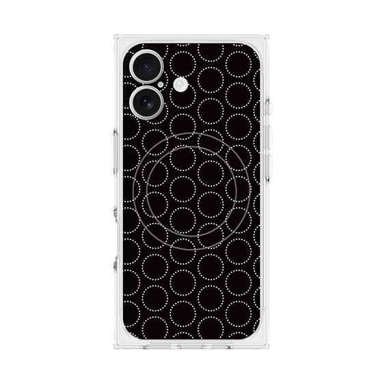 Premium Square Case with MagSafe［ Dot Circle - Black ］