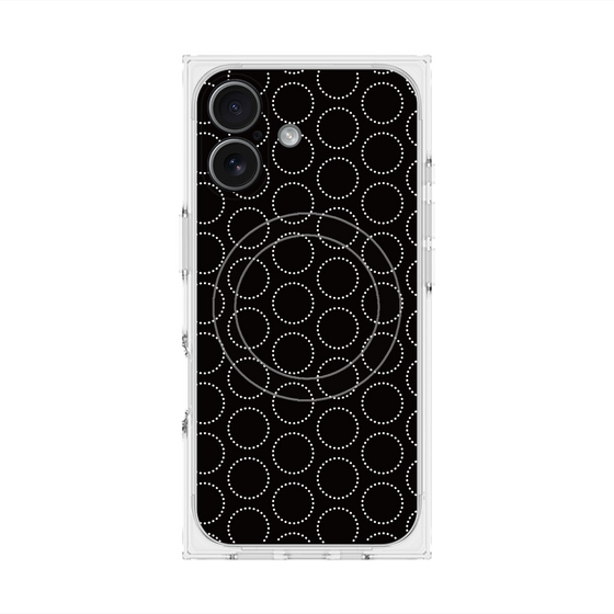 Premium Square Case with MagSafe［ Dot Circle - Black ］
