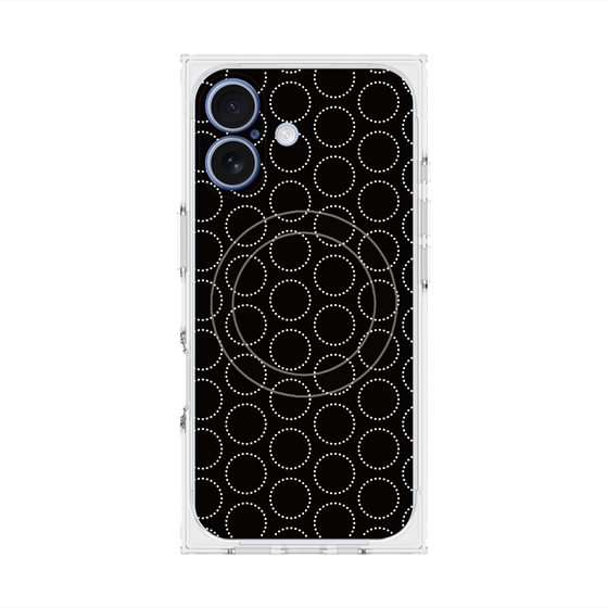 Premium Square Case with MagSafe［ Dot Circle - Black ］