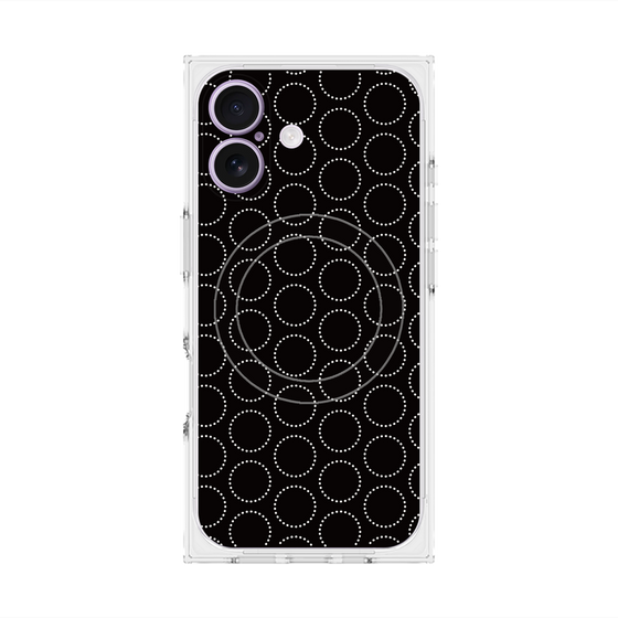 Premium Square Case with MagSafe［ Dot Circle - Black ］