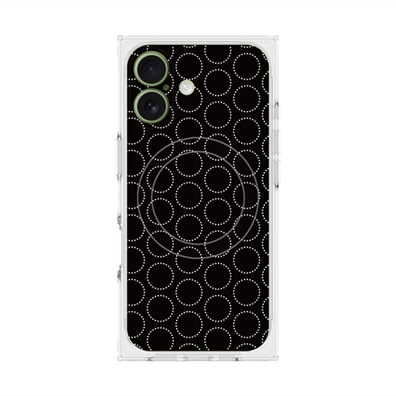 Premium Square Case with MagSafe［ Dot Circle - Black ］