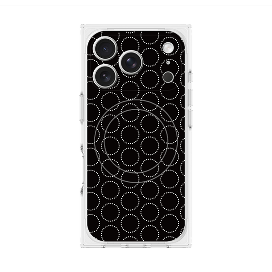 Premium Square Case with MagSafe［ Dot Circle - Black ］