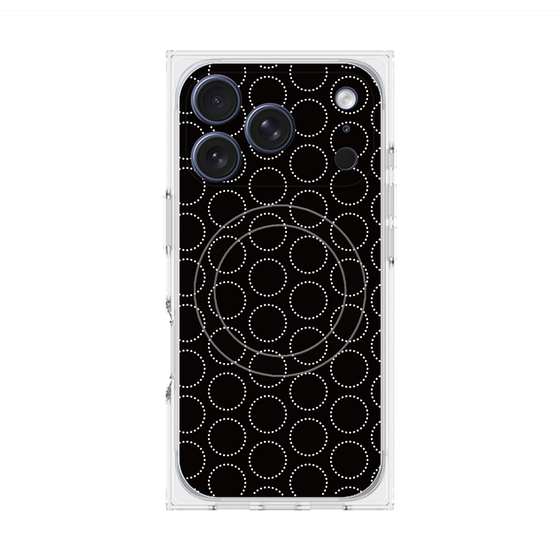 Premium Square Case with MagSafe［ Dot Circle - Black ］
