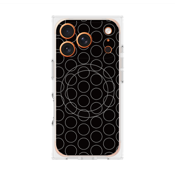 Premium Square Case with MagSafe［ Dot Circle - Black ］