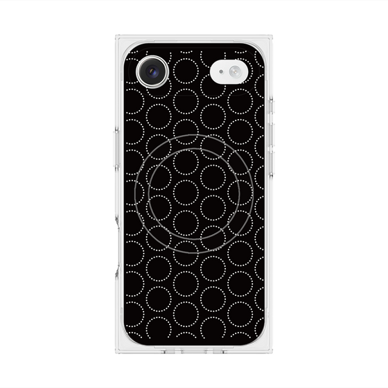 Premium Square Case with MagSafe［ Dot Circle - Black ］