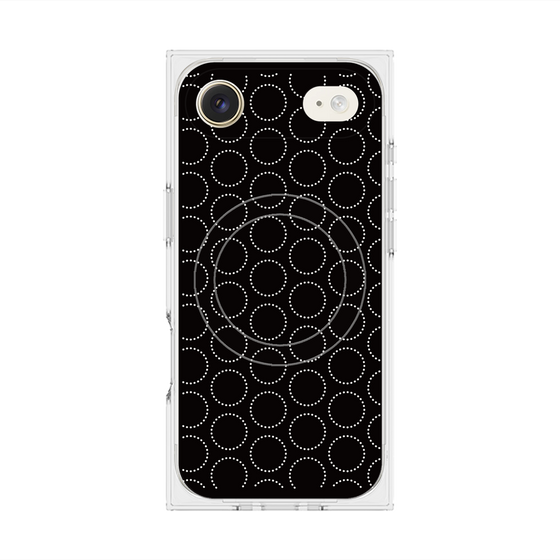 Premium Square Case with MagSafe［ Dot Circle - Black ］