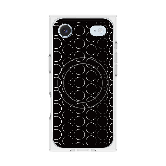 Premium Square Case with MagSafe［ Dot Circle - Black ］