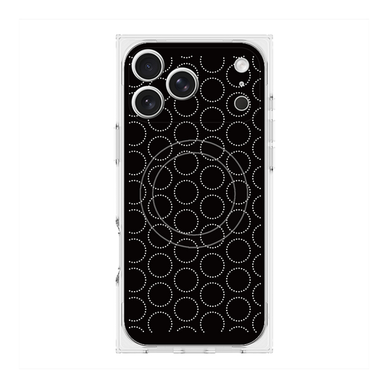 Premium Square Case with MagSafe［ Dot Circle - Black ］