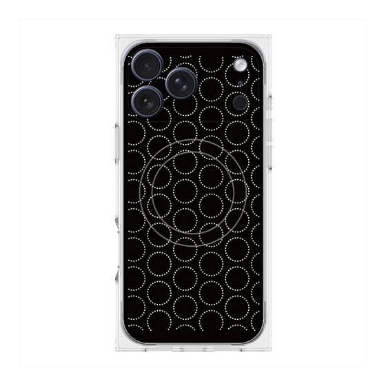 Premium Square Case with MagSafe［ Dot Circle - Black ］