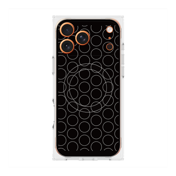 Premium Square Case with MagSafe［ Dot Circle - Black ］