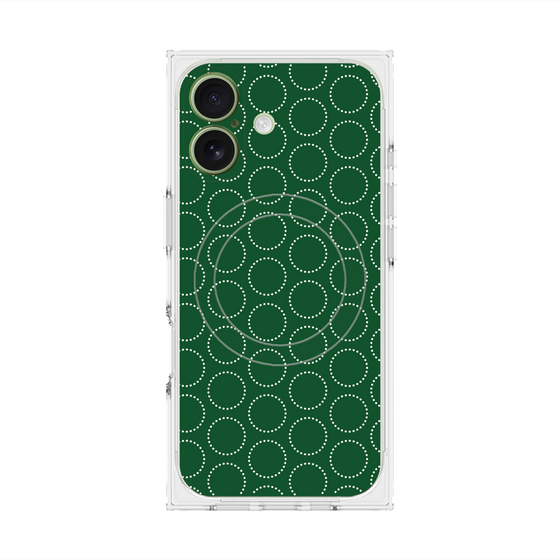 Premium Square Case with MagSafe［ Dot Circle - Green ］
