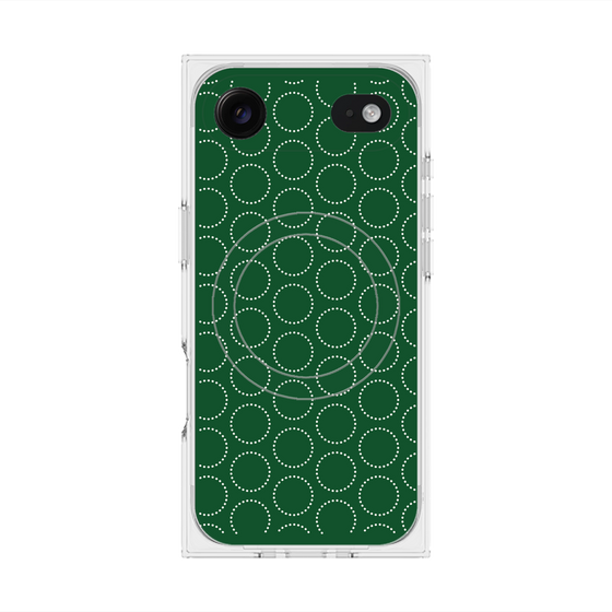 Premium Square Case with MagSafe［ Dot Circle - Green ］