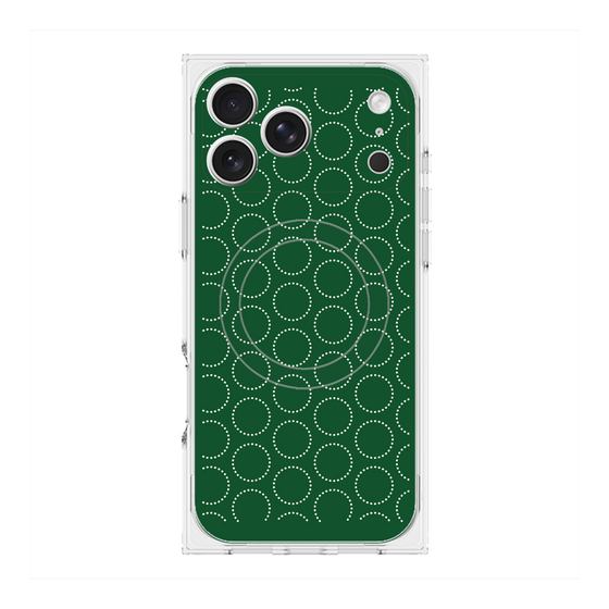 Premium Square Case with MagSafe［ Dot Circle - Green ］