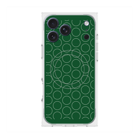Premium Square Case with MagSafe［ Dot Circle - Green ］