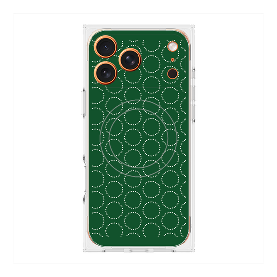 Premium Square Case with MagSafe［ Dot Circle - Green ］