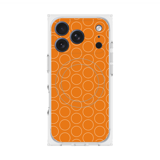 Premium Square Case with MagSafe［ Dot Circle - Orange ］