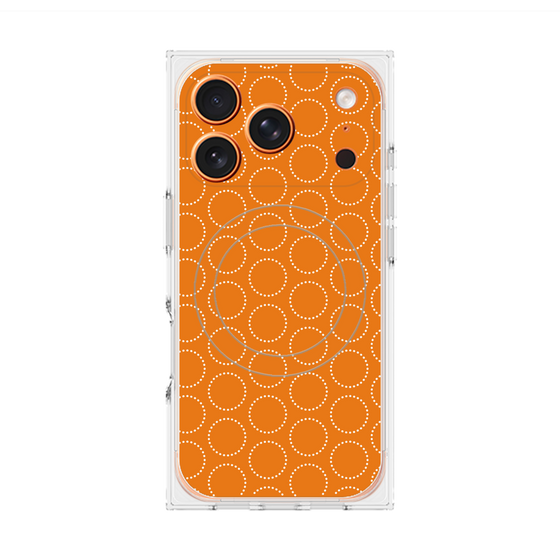 Premium Square Case with MagSafe［ Dot Circle - Orange ］