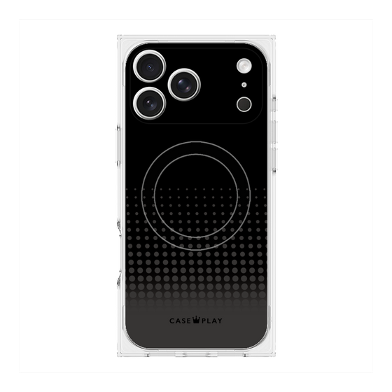 Premium Square Case with MagSafe［ Dot Gradation - Black ］