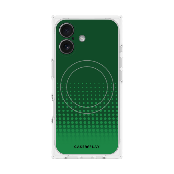 Premium Square Case with MagSafe［ Dot Gradation - Green ］