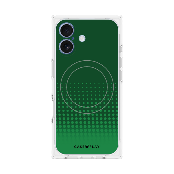 Premium Square Case with MagSafe［ Dot Gradation - Green ］