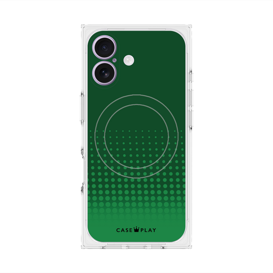 Premium Square Case with MagSafe［ Dot Gradation - Green ］