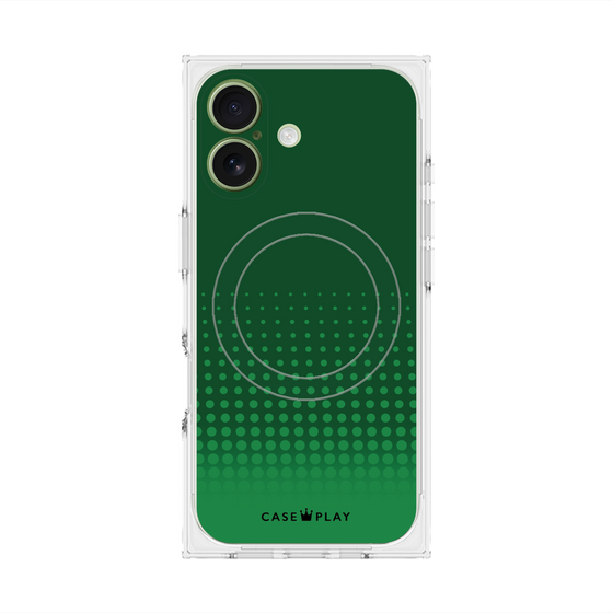 Premium Square Case with MagSafe［ Dot Gradation - Green ］