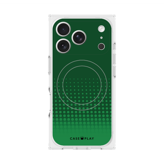 Premium Square Case with MagSafe［ Dot Gradation - Green ］