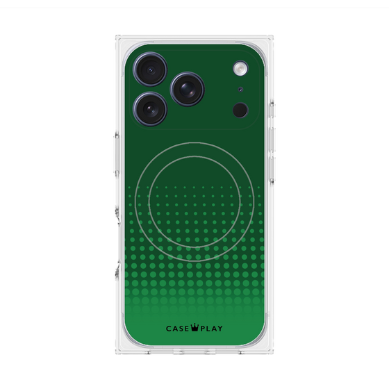 Premium Square Case with MagSafe［ Dot Gradation - Green ］