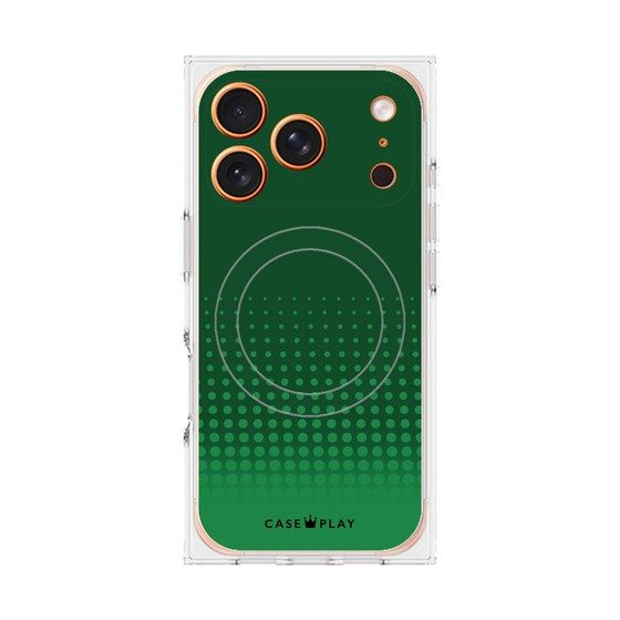 Premium Square Case with MagSafe［ Dot Gradation - Green ］