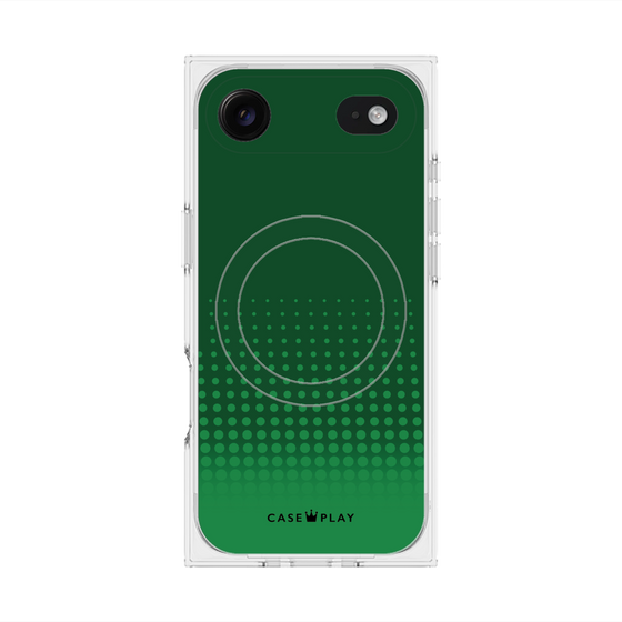Premium Square Case with MagSafe［ Dot Gradation - Green ］