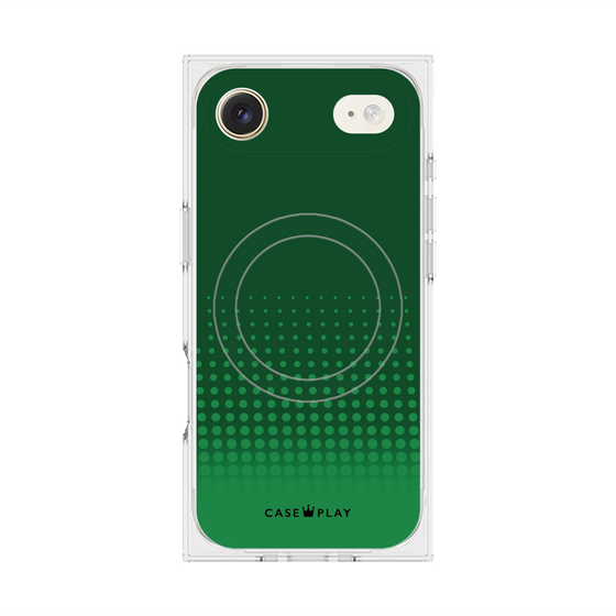 Premium Square Case with MagSafe［ Dot Gradation - Green ］