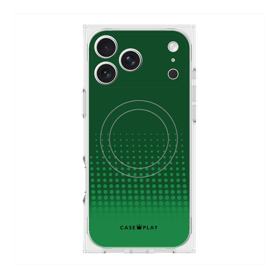Premium Square Case with MagSafe［ Dot Gradation - Green ］
