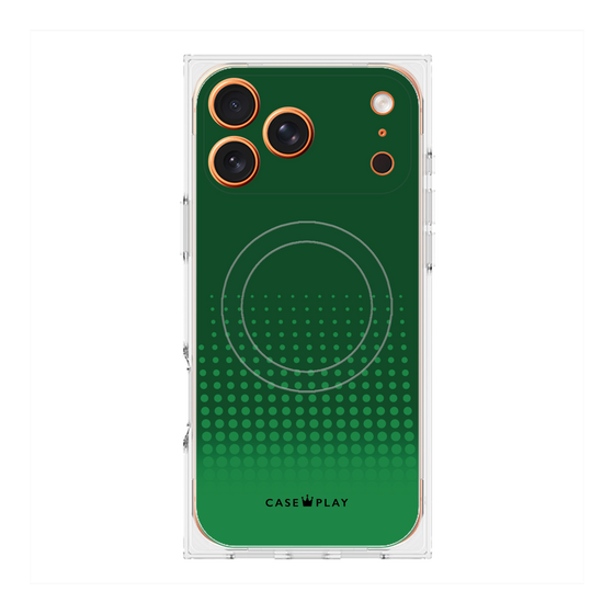 Premium Square Case with MagSafe［ Dot Gradation - Green ］