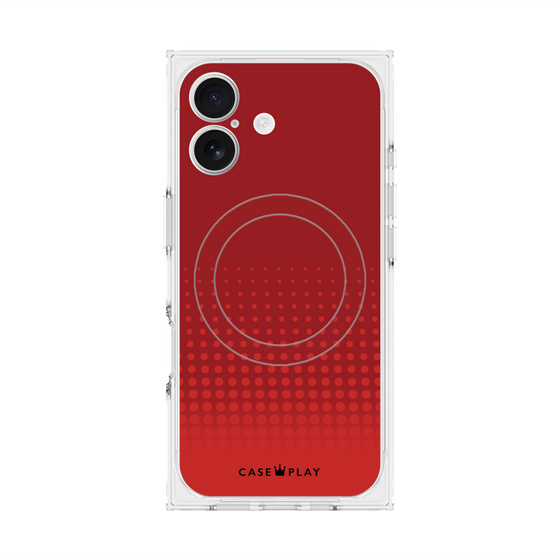 Premium Square Case with MagSafe［ Dot Gradation - Red ］