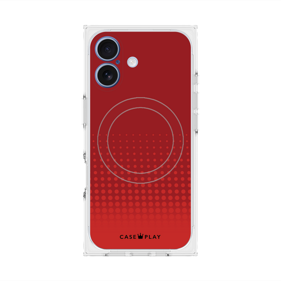 Premium Square Case with MagSafe［ Dot Gradation - Red ］