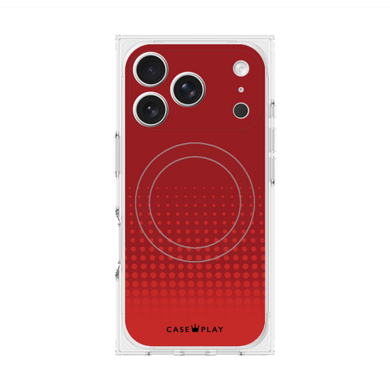 Premium Square Case with MagSafe［ Dot Gradation - Red ］