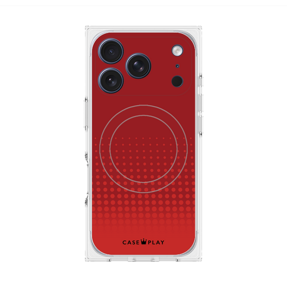 Premium Square Case with MagSafe［ Dot Gradation - Red ］