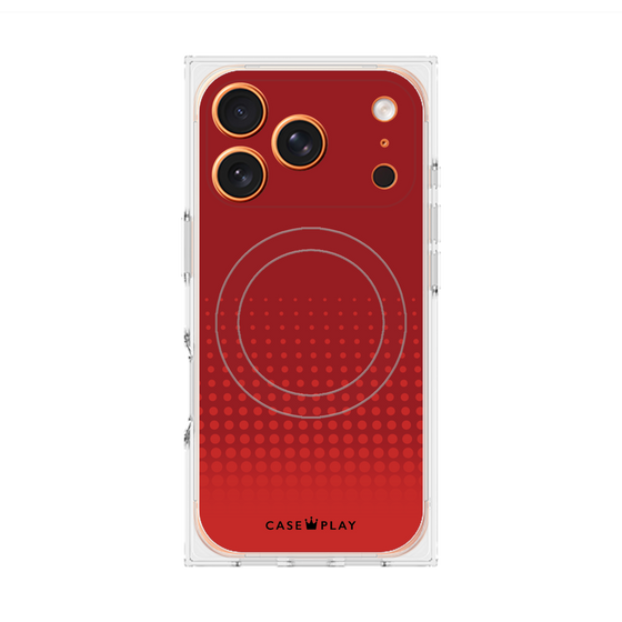 Premium Square Case with MagSafe［ Dot Gradation - Red ］
