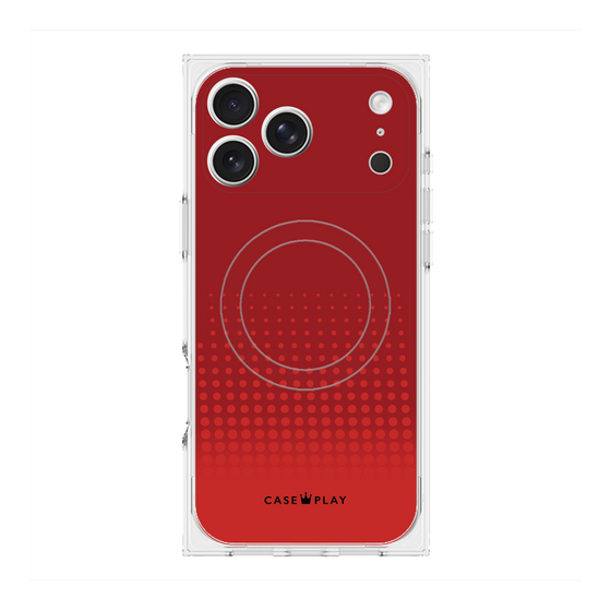 Premium Square Case with MagSafe［ Dot Gradation - Red ］
