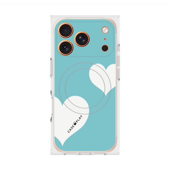 Premium Square Case with MagSafe［ Two Hearts - Blue ］