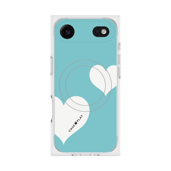 Premium Square Case with MagSafe［ Two Hearts - Blue ］