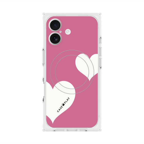 Premium Square Case with MagSafe［ Two Hearts - Pink ］