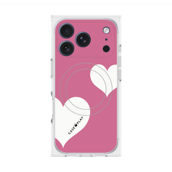 Premium Square Case with MagSafe［ Two Hearts - Pink ］