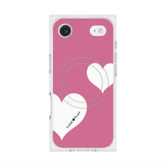Premium Square Case with MagSafe［ Two Hearts - Pink ］