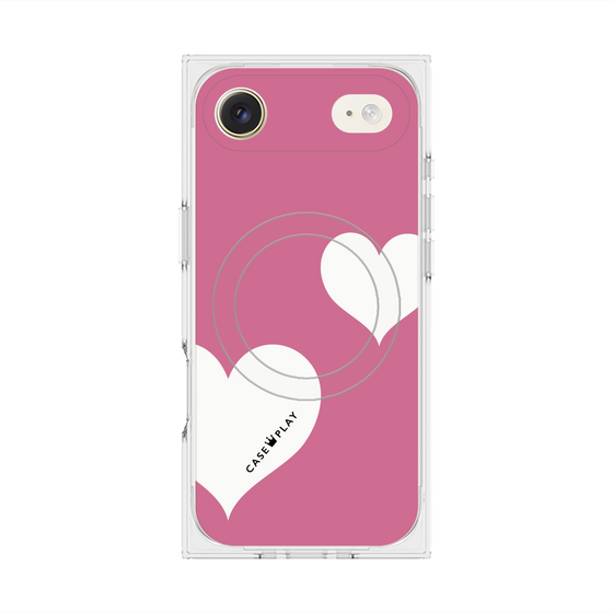 Premium Square Case with MagSafe［ Two Hearts - Pink ］